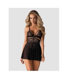 838-BAB-1 babydoll - Noir